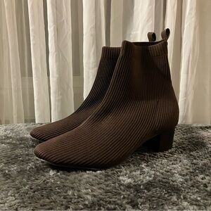 Joie x Revolve Women's Sz 9.5 Neely Knit Ankle Boot Brown